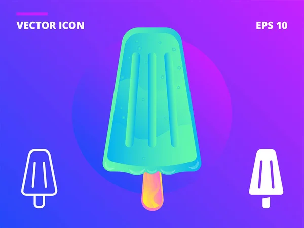 Ice cream minty cone on a stick vector 免版税图库插图