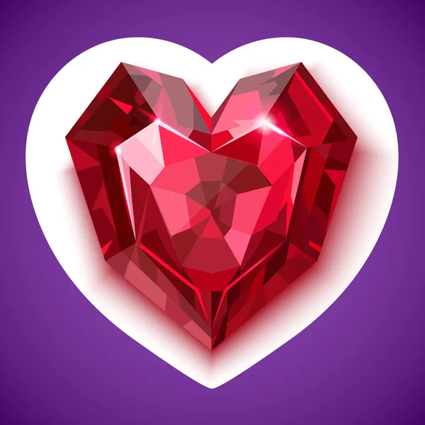 Рубиново-красный угловой вектор сердца — стоковый вектор