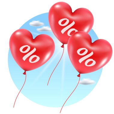 Balonlar kalpler Satılık illüstrasyon