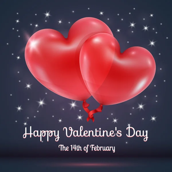 Воздушные шары с текстом на День Святого Валентина — стоковый вектор