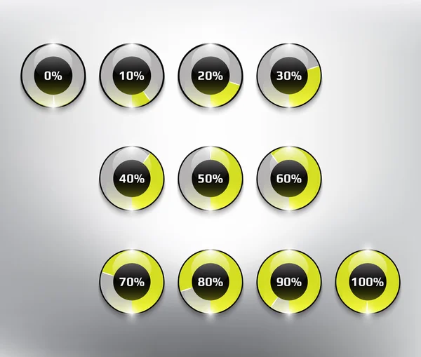 Progreso barras de carga conjunto de 11 . — Archivo Imágenes Vectoriales