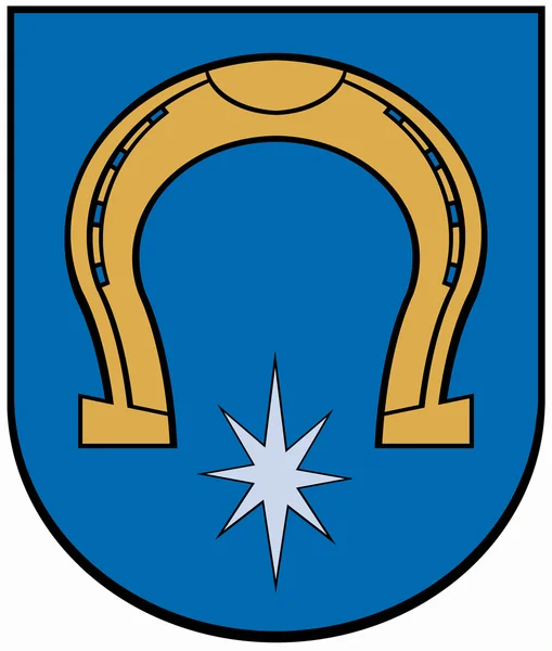 Escudo de armas de la ciudad de Utena. Lituania — Foto de Stock