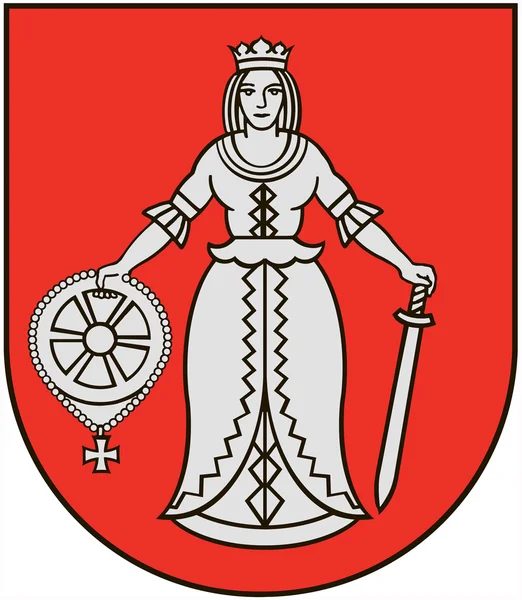 Escudo de armas de la ciudad de Kuldiga. Letonia — Foto de Stock