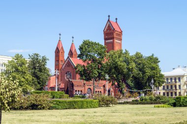 Katolik kilise Aziz Simon ve Helen (kırmızı kilise), Minsk, Beyaz Rusya