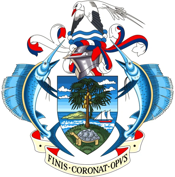 Герб Республіки Сейшельських островів — стокове фото