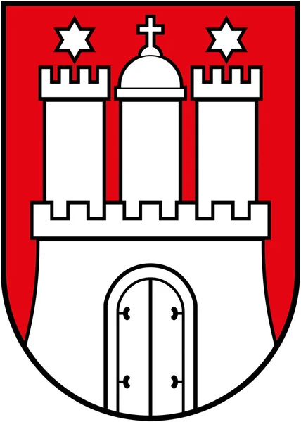 都市ハンブルクの紋章付き外衣。ドイツ — ストック写真