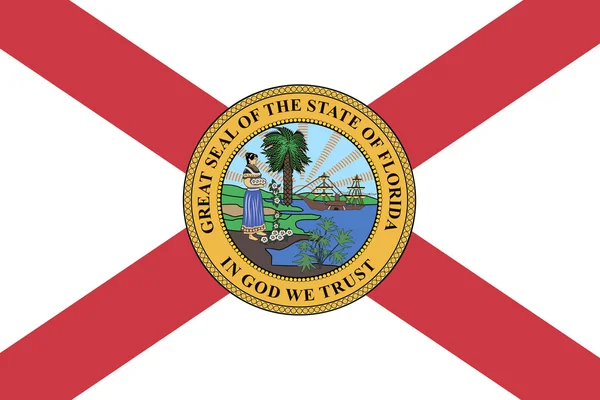 Florida állam lobogója alatt. Amerikai Egyesült Államok — Stock Fotó