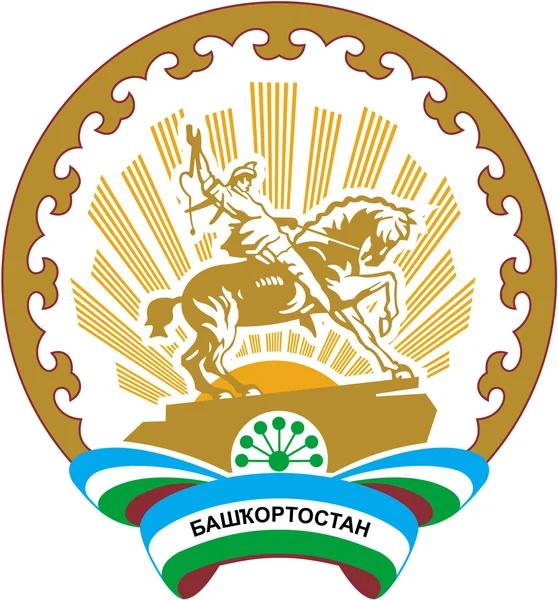 Brasão de armas da República do Bashkortostan ou Bashkiria — Fotografia de Stock