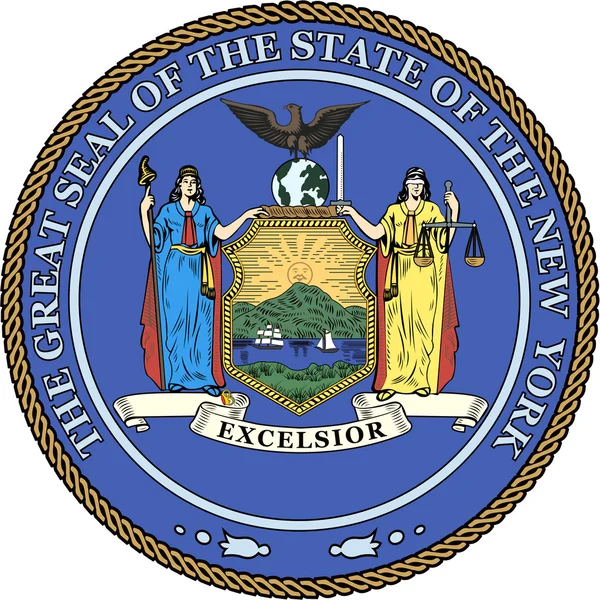 Brasão de armas do Estado de Nova Iorque. Estados Unidos — Fotografia de Stock