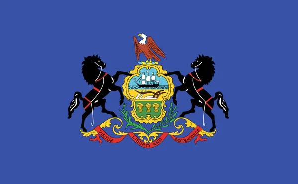 Vlajka státu Pensylvánie. Spojené státy americké — Stock fotografie