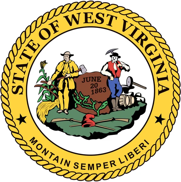 Brasão de armas do estado da Virgínia Ocidental. Estados Unidos — Fotografia de Stock