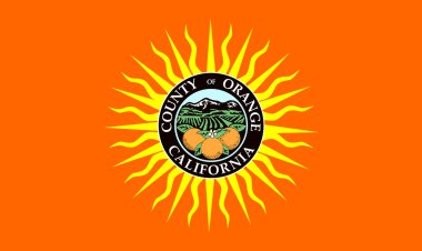 Turuncu şehir bayrağı. Güney Kaliforniya devlet