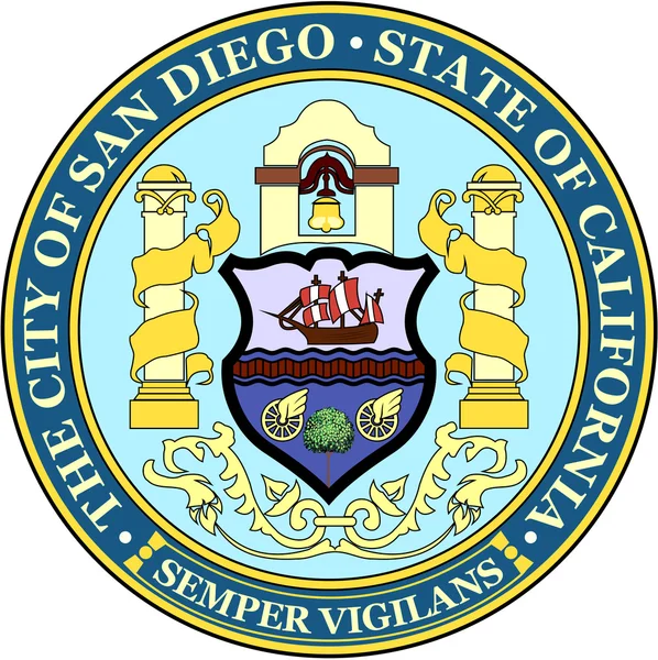 Герб міста San Diego. Штату Каліфорнія — стокове фото