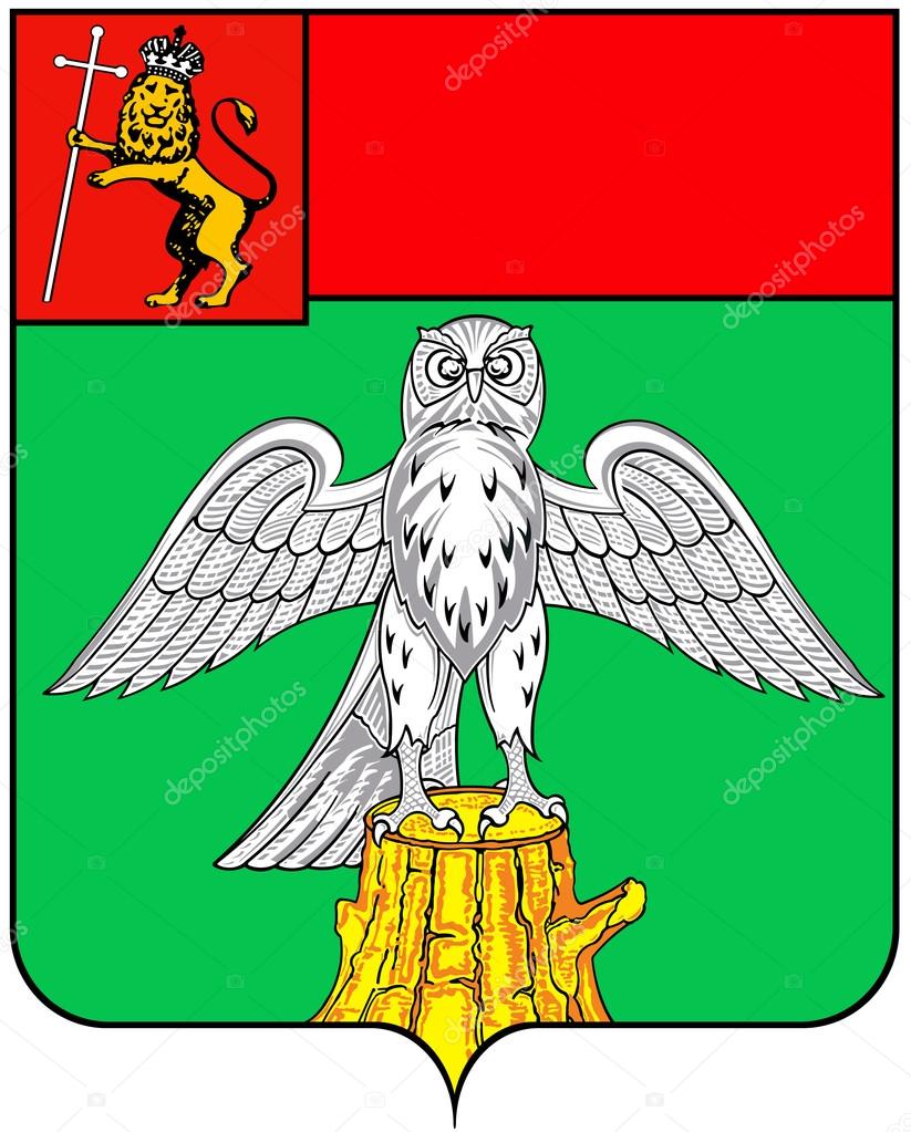 Vladimir region. Coat of arms, flag and symbols of individual cities Vladimir region. Coat of arms, flag and symbols of individual cities