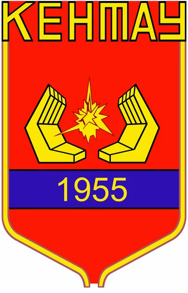 Escudo de armas de la ciudad Kentau. Kazajstán — Foto de Stock