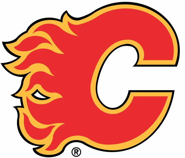 Das Logo des Eishockeyclubs, "Calgary Flames". Kanada — Stockfoto