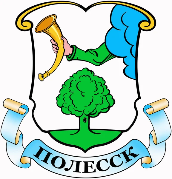 Coat of arms of the city Polessk. Kaliningrad region — Stock Photo, Image