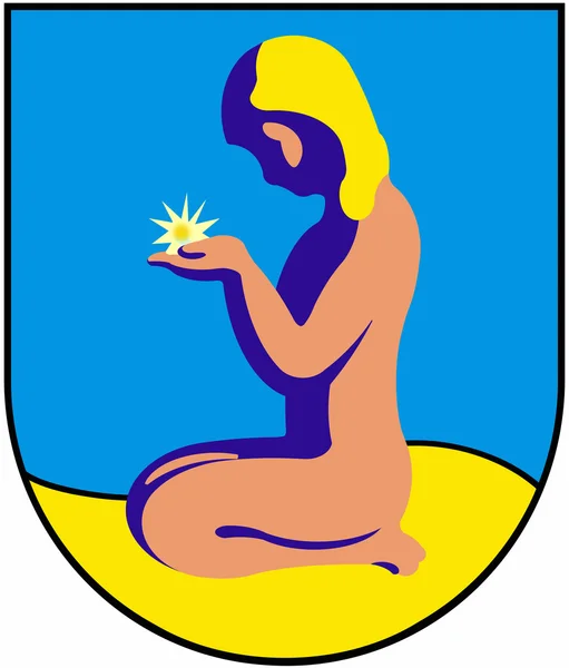 Herb miasta z bursztynu. W regionie Kaliningrad — Zdjęcie stockowe