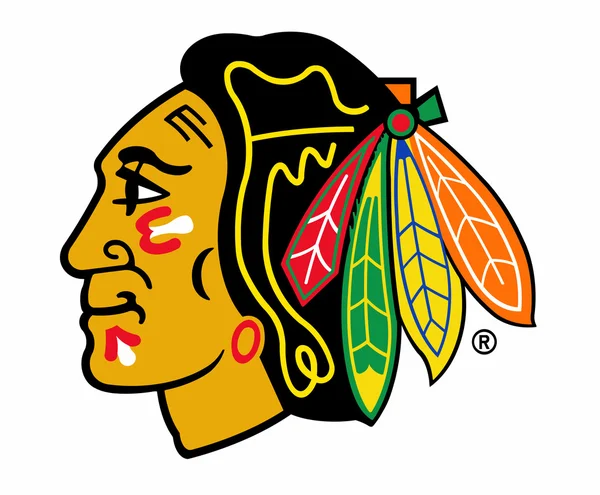 O logotipo do clube de hóquei "Chicago Blackhawks". Estados Unidos — Fotografia de Stock