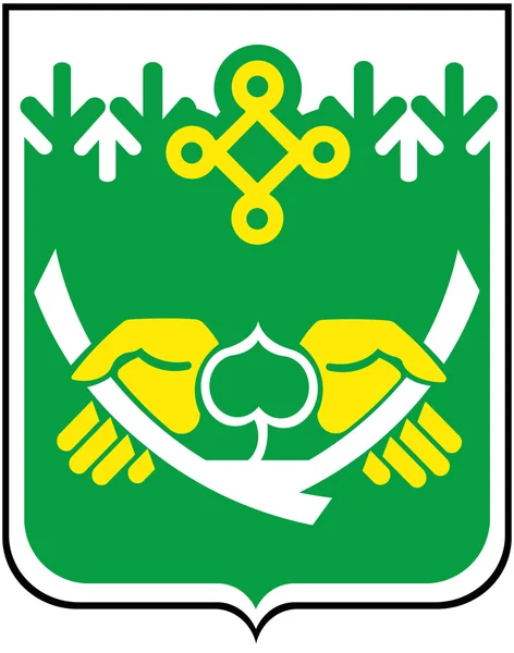 Wapenschild van de stad van Kostomoeksja. Karelië — Stockfoto