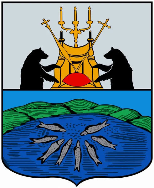 Stadens vapen i 1781 Po-dalen. Karelska republiken — Stockfoto