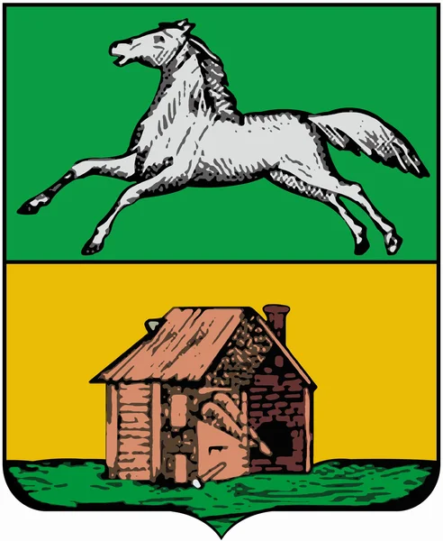 Escudo de armas de la ciudad de Novokuznetsk en 1804. Región de Kemerovo — Foto de Stock