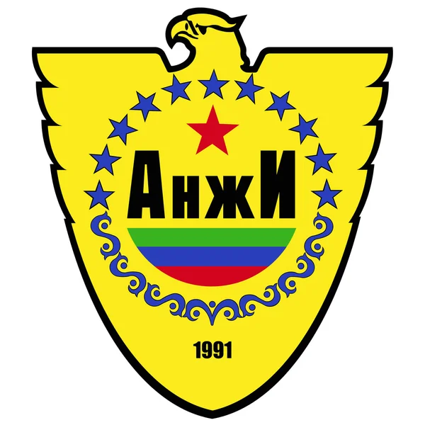 会徽的足球俱乐部"安吉"马哈奇卡拉 — 图库照片