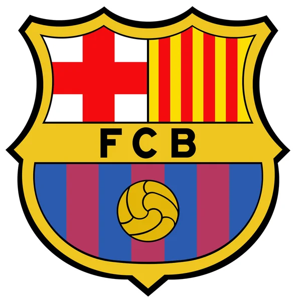 The emblem of the football club "Barcelona" Barcelona. Spain. — Stock Photo, Image