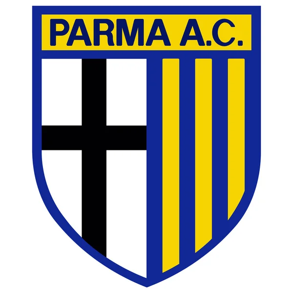 O emblema do clube de futebol Parma. Parma. Itália . — Fotografia de Stock