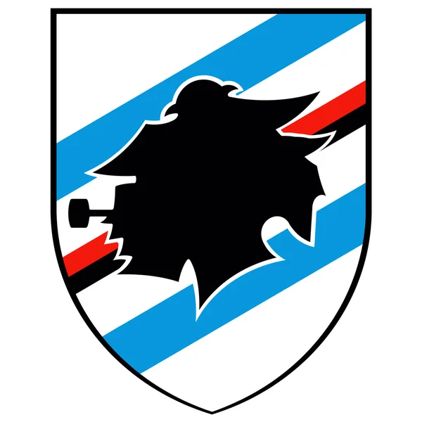 O emblema do clube de futebol "Sampdoria". Génova. Itália . — Fotografia de Stock