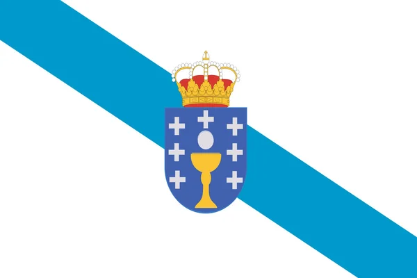 Flag of the historic district of Spain - Galicia — Stock Photo, Image