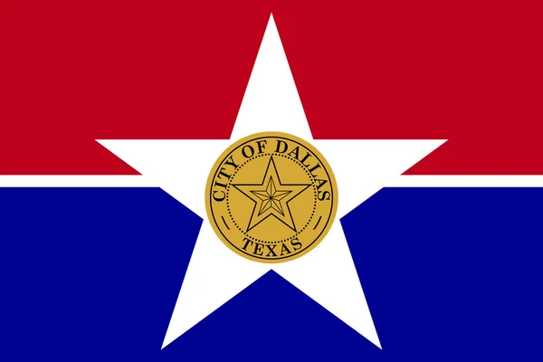 Dallas város zászlaja. Amerikai Egyesült Államok — Stock Fotó