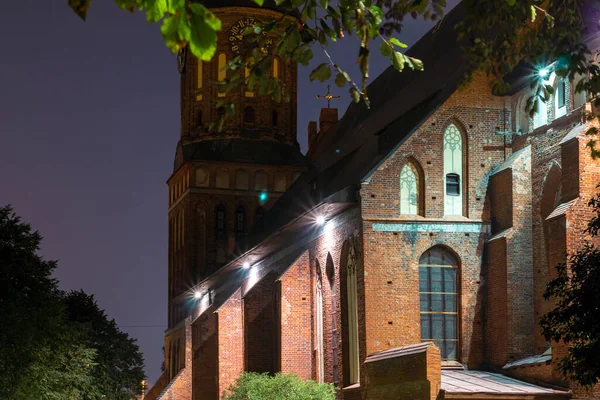 Catedral Knigsberg Isla Kneiphof Por Noche Fragmento Kaliningrado Anteriormente Knigsberg —  Fotos de Stock