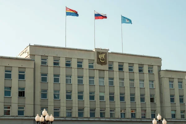 Verwaltungsgebäude Auf Dem Siegesplatz Kaliningrad Russland September 2020 — Stockfoto