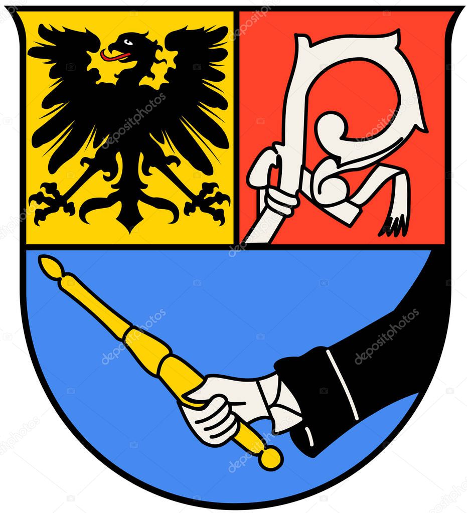 Coat of arms of the city of Bischofshofen. Austria