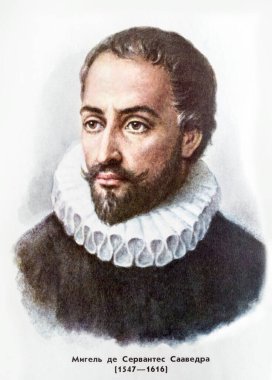 Miguel de Cervantes Saavedra. Eski kartpostal