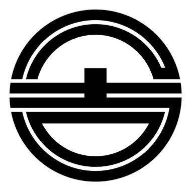 Kurayoshi şehrinin arması. Tottori Bölgesi. Japonya