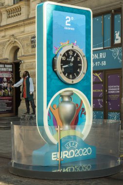 Euro 2020 futboluna geri sayım saati. St. Petersburg 'da. Rusya Mart 2021 