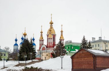 Tanrı 'nın Annesi Tambov Kazan Manastırı. Tambov, Rusya Mart 2021 