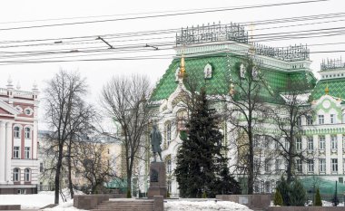 Sovyetler Birliği Kahramanı Zoya Kosmodemyanskaya anıtı. Tambov. Rusya Mart 2021 