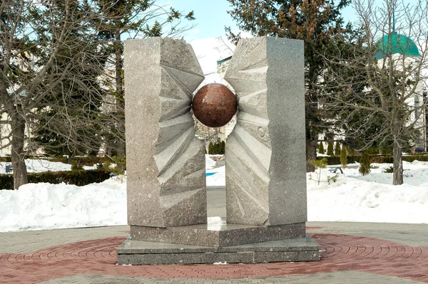 Monumento Vítimas Desastres Nucleares Cidade Tambov Rússia Março 2021 — Fotografia de Stock