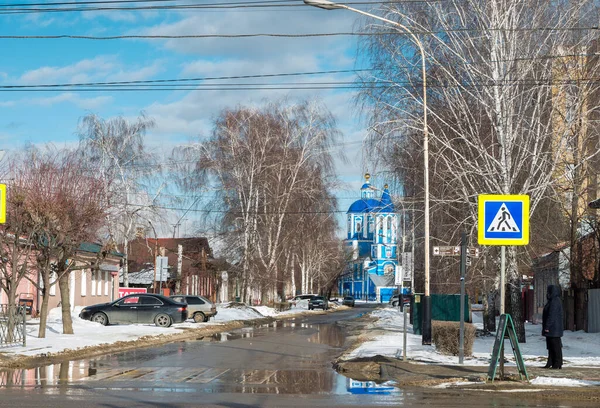 Uitzicht Intercessiekathedraal Het Vroege Voorjaar Stad Tambov Rusland Maart 2021 — Stockfoto