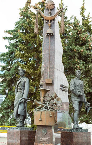 Monument Voor Vasily Agapkin Ilya Shatrov Stad Tambov Rusland Maart — Stockfoto