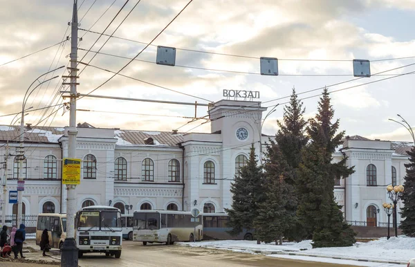 Будівля Залізничного Вокзалу Місто Тамбов Росія Березень 2021 — стокове фото