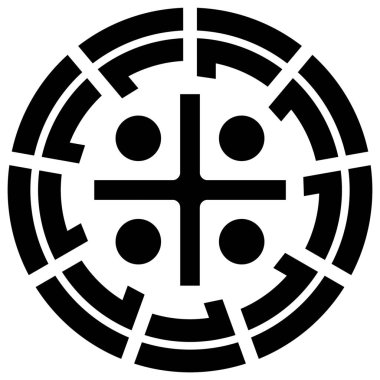 Kurume şehrinin arması. Fukuoka Bölgesi. Japonya 