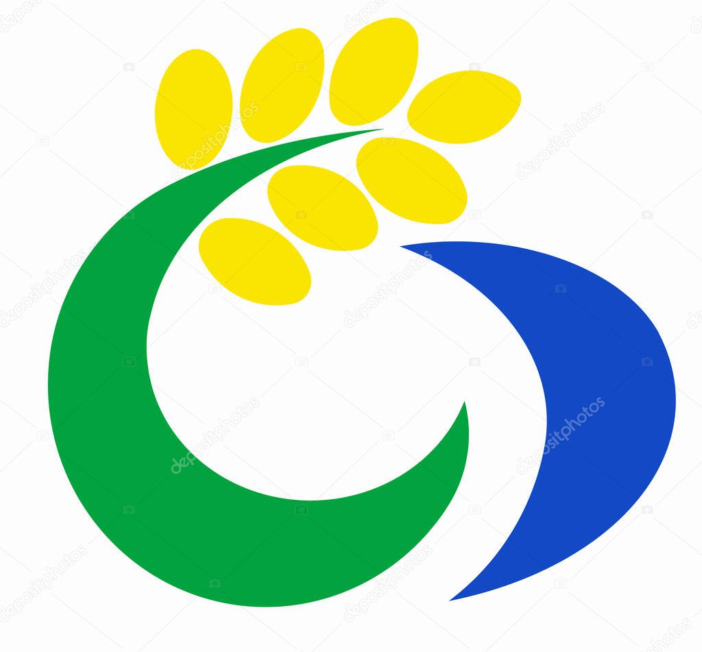 Coat of arms of the city of Isa. Kagoshima Prefecture. Japan 