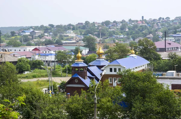 Εκκλησία Της Ανάληψης Του Κυρίου Πόλη Korsakov Περιοχή Sakhalin Ρωσία — Φωτογραφία Αρχείου