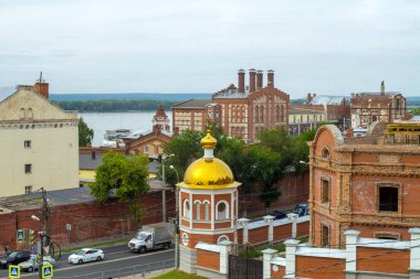 Samara Bira Fabrikası manzarası. Rusya Ağustos 2021 