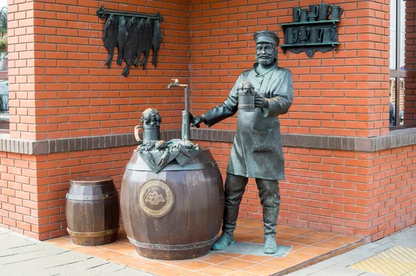 Monumento Cervejeiro Perto Cervejaria Zhigulevsky Prospecto Volzhsky Samara Rússia Agosto — Fotografia de Stock