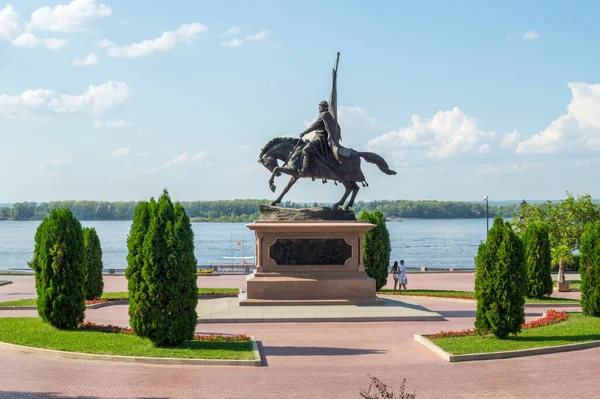 Monumento Primer Voivoda Fundador Ciudad Príncipe Grigory Zasekin Samara Rusia —  Fotos de Stock